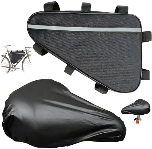 Electric Cycle Battery Storage Bag - 35x20x30cm Waterproof Reflective Bicycle Frame Bags for Frame Storage, Waterproof Durablle Opening Top Tube Pouch for Road MTB Cycling Gear Bike Frame Bag Triangle