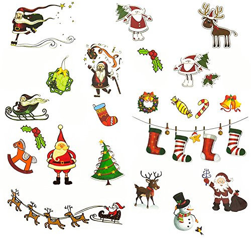 Oblique-Unique® Weihnachts Sticker - Weihnachtsmann Sticker 22 Stück I farbenfrohe Weihnachtsmotive Aufkleber