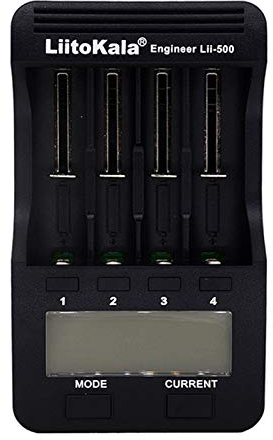 docooler LiitoKala Lii-500 Caricabatterie Intelligente Caricabatterie Intelligente con 4 Slot per batterie Display LCD per Ni-MH Ni-CD batterie Ricaricabili agli ioni di Litio Spina UE