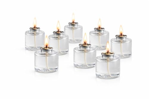 LAVABIS Flüssigwachskerze 8er Set, 40 Std. Brenndauer Öllampe – Flüssigwachskerzen für Tischlichter, Öllampen & Dekorative Beleuchtung | Flüssigwachs Kartusche | Indoor & Outdoor Oil Lamp