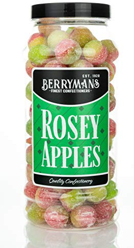 Original Rosey Apples Rosy Apples Retro Boiled Sweets Gift Jar by Berrymans Sweet Shop - Classic Sweets, Traditional Taste.