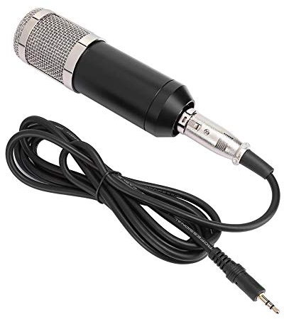 Goshyda Kabelgebundenes Mikrofon Computer Omnidirektionales Kondensatormikrofon mit Ständer für Live-Streaming-Karaoke
