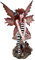 Ebros Gift Amy Brown Dekofigur mit roten Haaren, verzauberter Wald, Herbstfee, sitzend auf riesigem Fliegenpilz, 15,9 cm hoch, Fantasie-Fee, Garten, magische Sammlerstück Statue Feen Pixies Nymphen