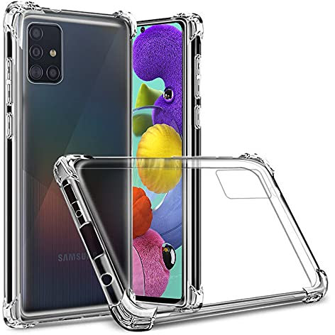 Totill Hülle für Samsung Galaxy A51, Durchsichtig Stoßfest Handyhülle Transparent Silikon Schutzhülle Slim Weich Dünn Cover TPU Bumper Armor Case für Handy A51 Cover Funda Coque - Clear