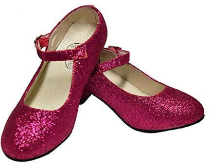 Costumizate - Scarpe da ballerina e fenicotteri con diverse taglie, da bambina a donna, colore fucsia con glitter Rosa Size: 23 EU
