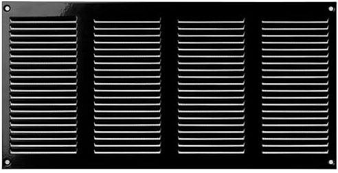 Negro 400x200 mm Rejilla de Ventilacion con Mosquitera, Metalica