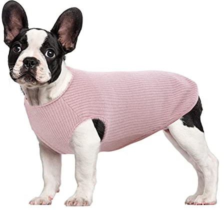 Hjumarayan Hundepullover Mittelgroße Hunde - Hundeshirt Dünn Hunde Pullover Sonnenschutz Tshirt Elastisch Hundepulli Gestreifte Shirt Pullis für Dackel Französische Bulldogge (Rosa M)