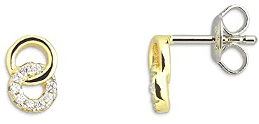 Xenox Damen 925 Sterling Silber Ohrstecker mit Zirkonia in goldfarben - XENOX Symbolic Power - XS3738GN