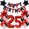 Luftballon 25. Geburtstag deko frau rot Schwarz set Folienballon Zahlen 25 Geburtstagsdeko frauen 25 Jahre geburtstagdeko frau 25 jahre 25. Geburtstag deko Rot frau Geburtstagsdeko 25 Jahre frauen