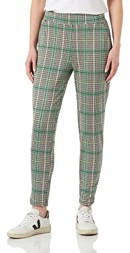 ICHI IHKATE CHECK2 PA Damen Chino Hose Stoffhose mit Stretch hoher Elastikbund Enger Schnitt