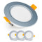 Emos Exclusive Einbaustrahler LED Spots 230V, 5W, 500lm, 3000K warmweiß | Set mit 3 Downlight LED Spots Badezimmer etc., wasserdicht IP54 | LED Einbaustrahler 230V, rund Ø 95mm, ultra flach, silber