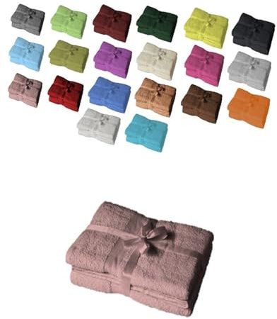 EXKLUSIV HEIMTEXTIL Handtuchserie im Set mit Schleife Marke Saunatuch 2er Set 80 x 200 cm Rosa