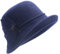 Lawliet Damen-Hut im Vintage-Stil, Blumenmuster, asymmetrische Krempe, Wolle, weicher Eimer, Kirche, Hochzeit, Hut, marineblau
