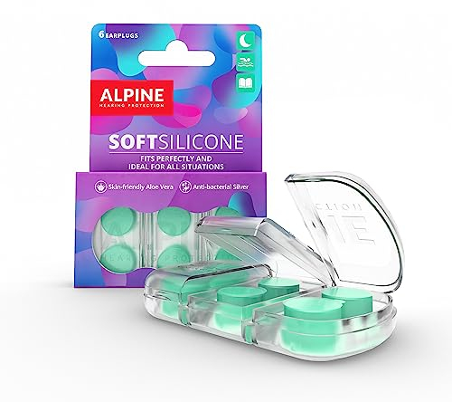 Alpine SoftSilicone - Tappi in silicone modellabili per le orecchie - Attenuazione 28dB - Ideali per ridurre i rumori durante la concentrazione, per dormire, e in piscina - Scatola da 6
