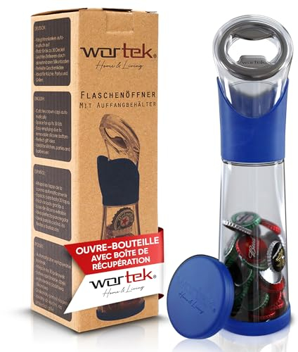 wortek – Ouvre bouteille avec réceptacle decapsuleur biere gadget cuisine camping accessoires camping car accessoires gadget insolite utile - idee cadeau homme original utile cadeau femme