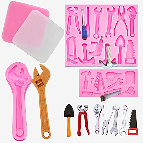 Woohome 4 Stück 3D Form Silikon Backform Silikonformen Fondant 3D Harte Werkzeuge Silikon Fondant Formen zum Herstellen von Kuchen, Schokolade