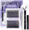 DIY Extension Cils Kit Volume Cluster 30D+40D Faux Cils Individuel 0.07mm D Curl Mix12-16 Cluster Lashes Kit Extensions de Cils Individuels avec Cils Applicateur Déménageur de Cils Bond et Seal