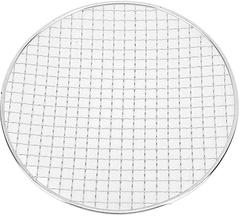 Alomejor Runder Grillrost aus Edelstahl 33 cm Langlebiger Runder Grillrost mit Gleichmäßigem Garen Zum Grillen Backen Dämpfen