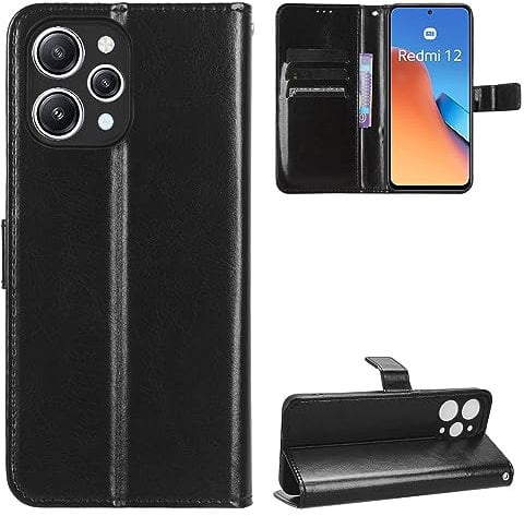 Xiaomi Poco M6 Pro 5G Case [Wallet Case] [Kickstand] [Card Slots] [Magnetic Flip Cover] Compatible with Xiaomi Poco M6 Pro 5G Smartphone(Black)