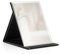 Nutabevr 12.5x17cm Espejo De Maquillaje Plegable con Soporte Ajustable, Super HD Maquillaje Espejo de Cuero,Soportes Ángulo de Mano Libre,Espejo para Dormitorio, baño, Camping Espejo de pie