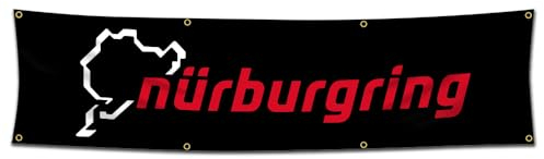 ENMOON Rennwagen-Banner (6 x 2,4 m, 150D Poly) für Auto, Show, Garage, Wanddekoration