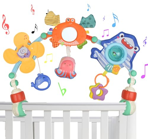 AolKee Kinderwagen Spielzeug, kinderwagenkette, Spielbogen Baby, Baby Spielzeug 0-6 Monate, Hängende Kinderwagen Spielzeug für Babybett Spielzeug und Babyschale Spielzeug, Baby Geschenk Junge Mädchen
