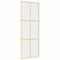 vidaXL Puerta corredera dorada de vidrio ESG transparente y aluminio, puertas corredizas, puerta corrediza de granero, puerta corredera interna