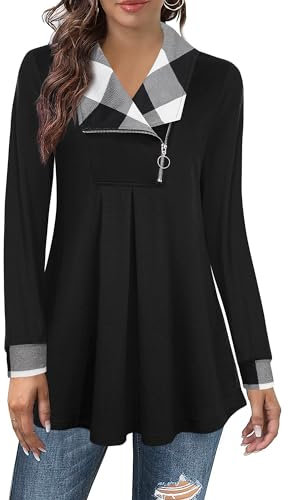 Tunika Damen Große Größen Elegant Pulli Langer Strickpullover Damen Winter Longshirt Damen Langarm Lässig Formal Pullover für Damen Modern Hoddies/Pullies Damen Oversize Dünn Damentunikas