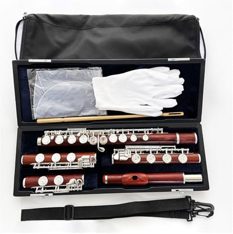 Flûte Traversière Trou Fermé, Flûte À 3 Pieds, Pied C Et Pied B Plat, Corps En Bois De Rose, Clé E Fendue, Instrument De Flûte