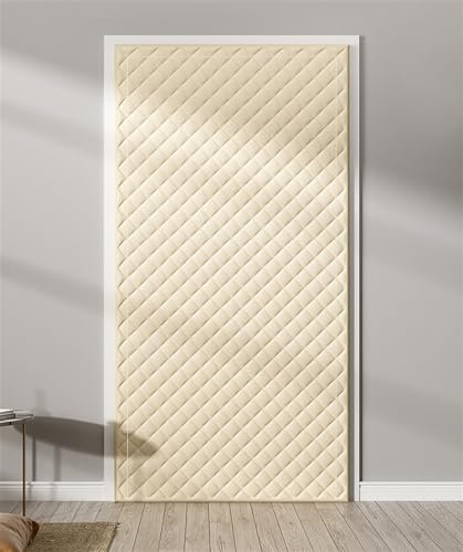 SK Studio Rideau de Porte Isolant Thermique, Rideau Occultant Anti Froid Rideaux Salon Anti Bruit pour Couloirs, Portes, Patio Beige, 120x220cm