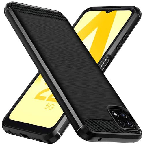 ivoler Coque Silicone pour Samsung Galaxy A22 5G, [Protection Antichoc Militaire] Étui de Protection, Mince Souple TPU Anti-Rayures Dos Bumper Housse, Noir