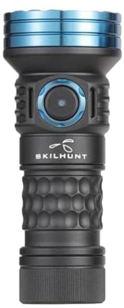 SKILHUNT ESKTE Mix-7 (High CRI Version, 4500K, R9080) Multi-Light Sources Flashlight, White/Red/Green/Blue and UV Lights, NICHIA 519A LED 1500 Lumens, with 18350 Battery (Black)