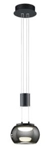 Trio Madison Pendelleuchte, LED, 8W, 900lm, 3000K, schwarz-chrom (342010132)