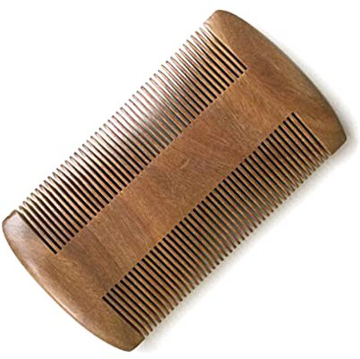 Angoily Doppelseitiger Bartkamm 10 Cm Sandelholz Breiter Haarkamm Aus Zinken Für Sanftes Styling