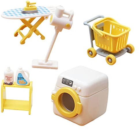 JAYIOLA Set Lavanderia per Casa delle Bambole, Accessori per La Casa