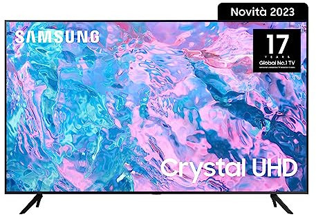 SAMSUNG Crystal UHD UE55CU7170, Smart TV 55, Crystal UHD 4K, BLACK , 2023, DVB-T2 (Ricondizionato)