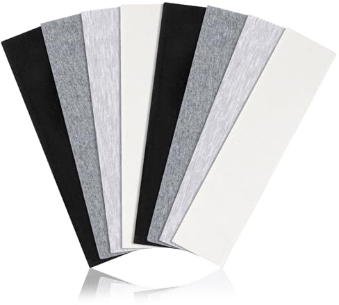 8 Stück Haarband Damen, Elastisches Haarband Breit Weiches Stirnband Damen Sommer Yoga Headbands für Sport Laufen Fitness Gym (Schwarz, Weiß, Grau, Hellgrau)