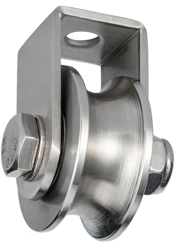 KCNOFNC Umlenkrolle mit 2 Kugellager, Edelstahl Fitness flaschenzug,Umlenkrollen für 12mm Seile Stahlseil, Tragkraft 500kg