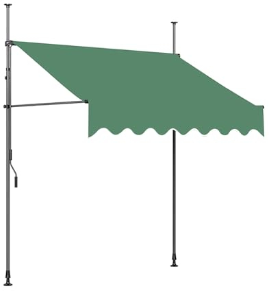 HXYhydrypd Tende da Sole per Esterno, Tende a Rullo per Esterno, Tende da Sole a Bracci Estensibili, Tende da Sole per Esterno a Caduta, Tende Balcone Regolabile in Altezza(Green,400cm/157.5in)