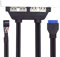 Xiwai Interne vier USB-2.0- und USB-3.0-Buchsen-Hub-Panel-Montage auf Motherboard, 9-polig, 20-polig, 50 cm Kabellänge, Super-Speed Datenübertragung, Kompatibel mit USB-Hub, SSD