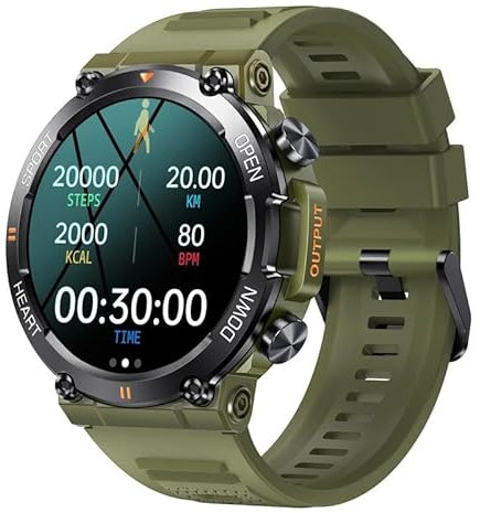Original K56 Pro - Reloj inteligente para hombre, Bluetooth, llamada, música, 400 mAh, monitor de frecuencia cardíaca, presión arterial, oxígeno, deportivo, color verde