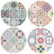 Dessous de Plat 20cm Rond en céramique Set de 4 Décoration Carreau de Ciment