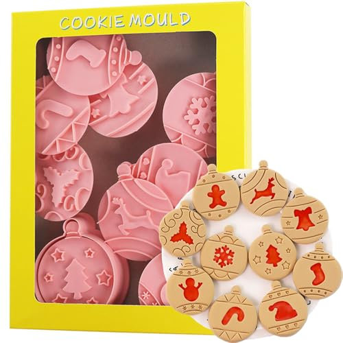 10 formine per biscotti e timbri natalizi per biscotti natalizi, per biscotti di Natale, decorazioni per feste di Natale, F