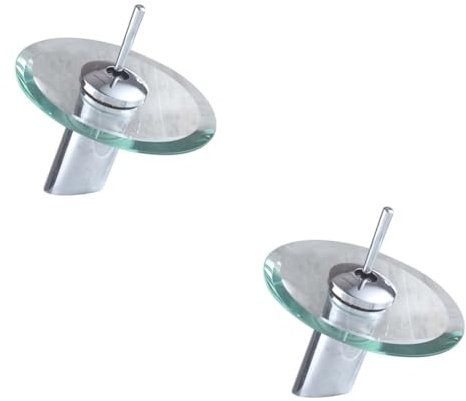 Beatifufu 2stücke Plating Wasserfall Bad Waschbecken Armatur Edelstahl Mischbatterie Mit Auslauf Moderne Wasserfall-design Einfache Montage Für Aufsatzwaschbecken Und Hitzebeständig