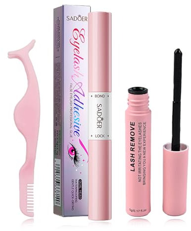 Bond and Seal Lash Kit with Lash Remover Tweezers,Bond and Seal Lash Glue,Lash Bond and Seal,Waterproof Cluster Lash Glue,Waterproof Mascara Eyelash Extension Glue for Sensitive Eyes