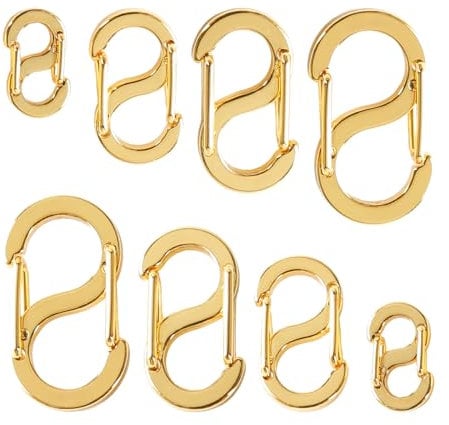 Tabanzhe Double Opening Lobster Clasp Set-4PCS Necklace Clasps Bracelet Connectors Chain Shortener Clasps DIY Jewelry Charms for Jewelry Making Repairing(Gold)