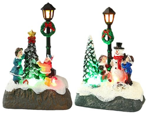 Murman Beleuchtete Weihnachtsdorfhäuser Weihnachtsdorf Mit Beleuchtung Weihnachtsbaum Deko Beleuchtetes LED Weihnachtshäuser Ornament Kinder Geschenk Weihnachts Fenster Dekoration