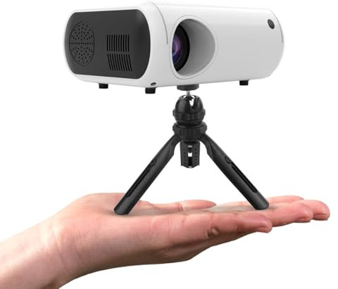 Mini Projector,ENUOSUMA Portable Projector with 3000 Lux and Support 1080P, Movie Projector Compatible with Laptop/iOS/Android Phone/Tablet/PC