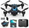 Drohne mit Kamera Bürstenloser Motor Drohne mit HD 4K Kamera Drohne für Anfänger Mini Drohne Optische Fluss Positionierung Wi-Fi FPV Drohne mit 120°Weitwinkel 4K HD Kamera, Drei Kameras (2 Batterien)