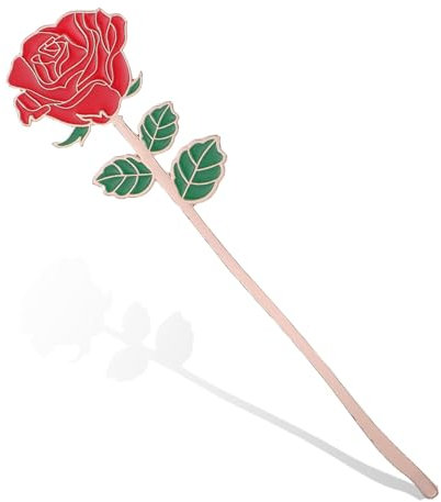 Aeaocvo Rose Lesezeichen 14,5 cm, Bookmark Rot Personalised Metal für Muttertag, Lesezeichen Rose Valentinstagsgeschenk für Sie, Book Marks Geschenke für Frauen, Mütter, Freundinnen